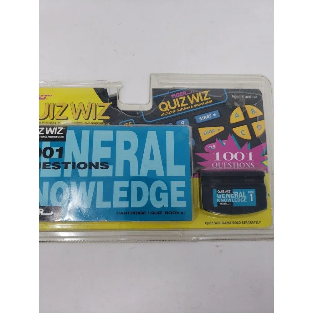 Vintage Tiger Electronics Quiz Wiz Book 1 General Knowledge Game Cartridge 1993